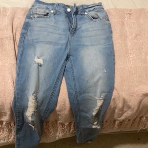 Fashion nova light ripped jeans